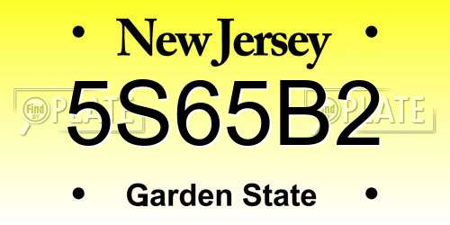 5S65B2 New Jersey License Plate