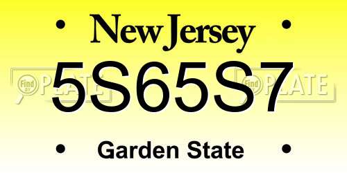 5S65S7 New Jersey License Plate