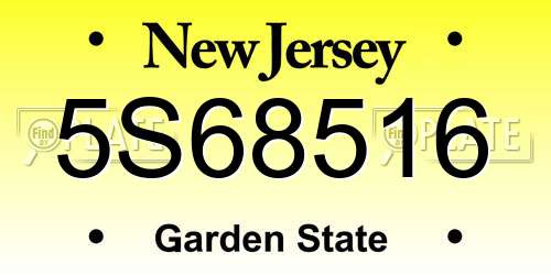 5S68516 New Jersey License Plate