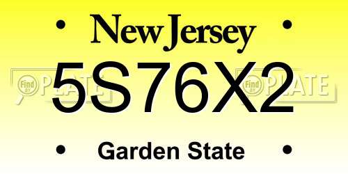 5S76X2 New Jersey License Plate