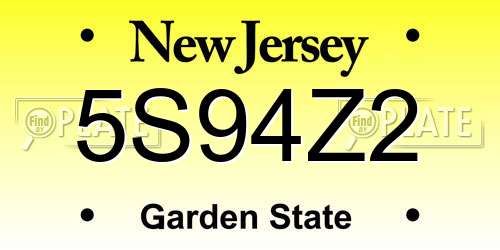 5S94Z2 New Jersey License Plate