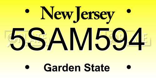 5SAM594 New Jersey License Plate