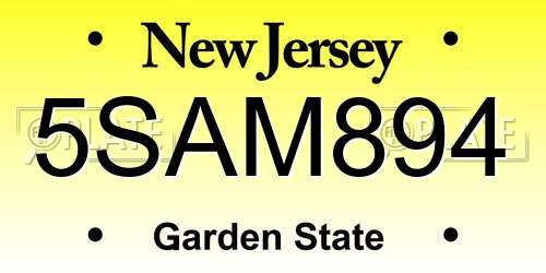 5SAM894 New Jersey License Plate