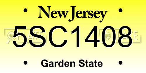 5SC1408 New Jersey License Plate