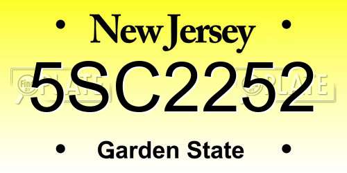 5SC2252 New Jersey License Plate