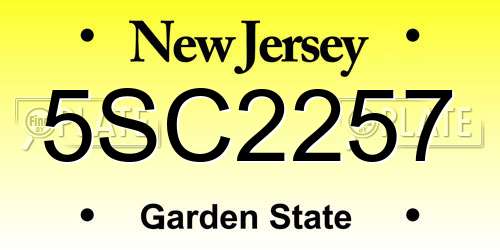 5SC2257 New Jersey License Plate
