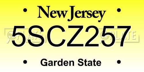 5SCZ257 New Jersey License Plate