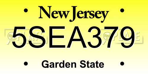 5SEA379 New Jersey License Plate
