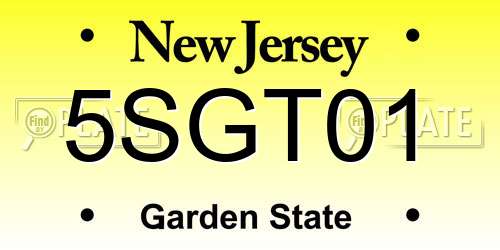 5SGT01 New Jersey License Plate