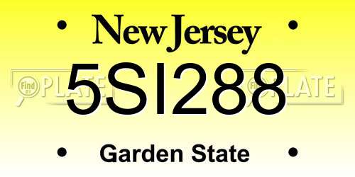 5SI288 New Jersey License Plate
