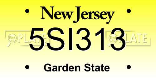 5SI313 New Jersey License Plate