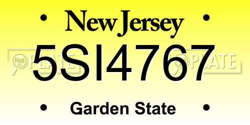 5SI4767 New Jersey License Plate