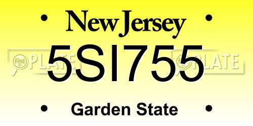 5SI755 New Jersey License Plate