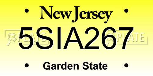 5SIA267 New Jersey License Plate