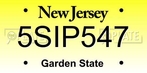 5SIP547 New Jersey License Plate