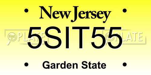 5SIT55 New Jersey License Plate