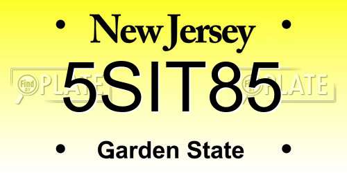 5SIT85 New Jersey License Plate