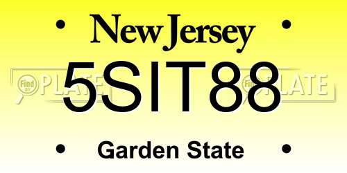 5SIT88 New Jersey License Plate