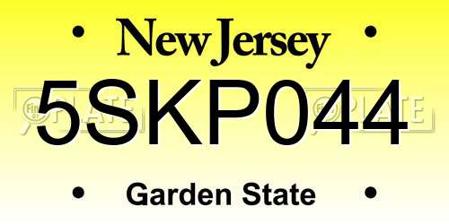 5SKP044 New Jersey License Plate
