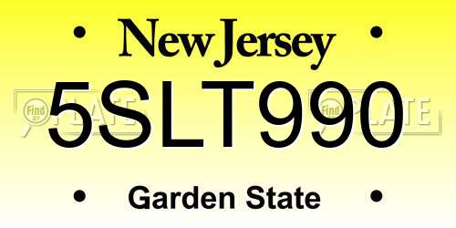 5SLT990 New Jersey License Plate