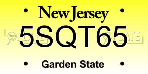 5SQT65 New Jersey License Plate