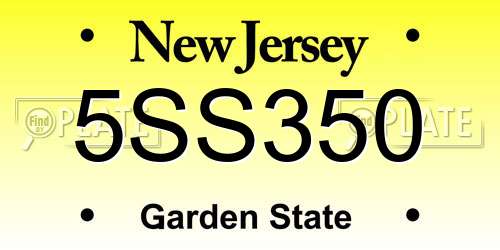 5SS350 New Jersey License Plate