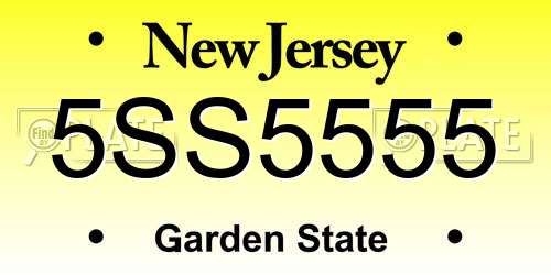 5SS5555 New Jersey License Plate