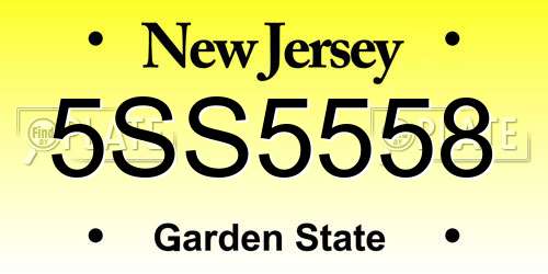 5SS5558 New Jersey License Plate