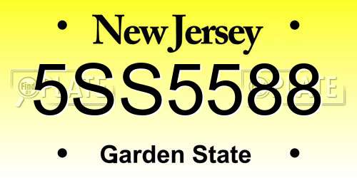 5SS5588 New Jersey License Plate