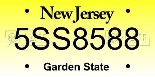5SS8588 New Jersey License Plate