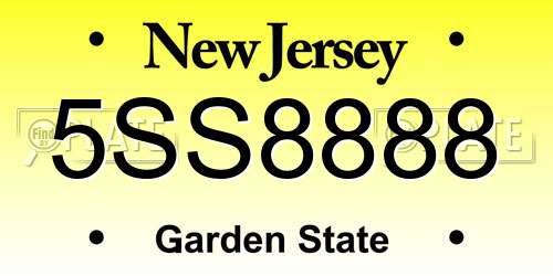 5SS8888 New Jersey License Plate