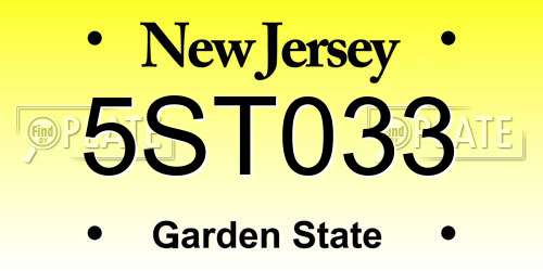5ST033 New Jersey License Plate