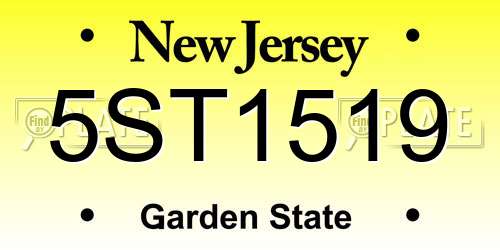 5ST1519 New Jersey License Plate