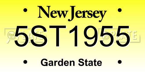 5ST1955 New Jersey License Plate