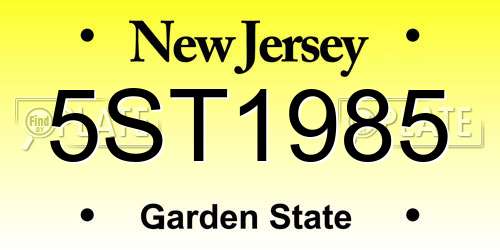 5ST1985 New Jersey License Plate