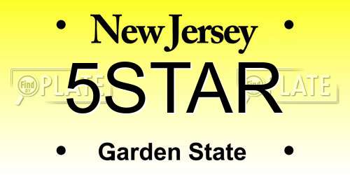 5STAR New Jersey License Plate