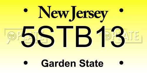 5STB13 New Jersey License Plate