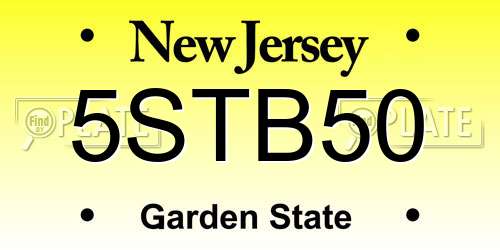 5STB50 New Jersey License Plate