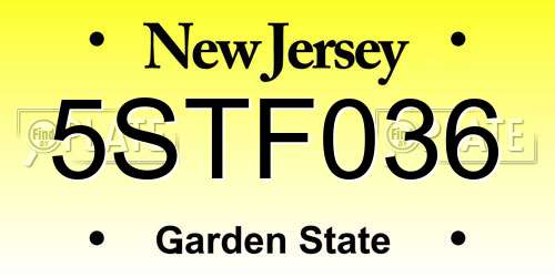 5STF036 New Jersey License Plate