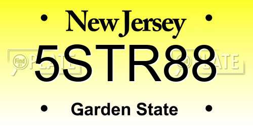 5STR88 New Jersey License Plate