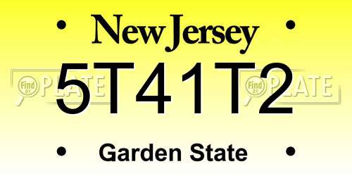 5T41T2 New Jersey License Plate