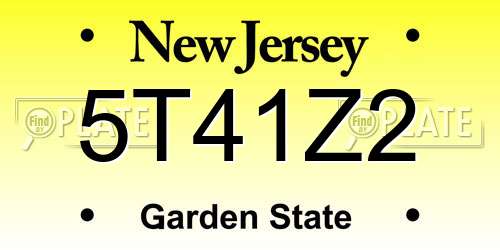 5T41Z2 New Jersey License Plate