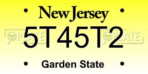 5T45T2 New Jersey License Plate