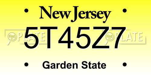 5T45Z7 New Jersey License Plate