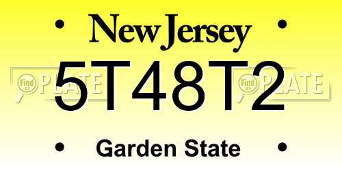 5T48T2 New Jersey License Plate