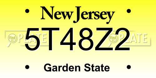 5T48Z2 New Jersey License Plate