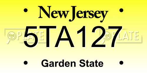 5TA127 New Jersey License Plate