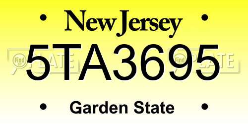 5TA3695 New Jersey License Plate
