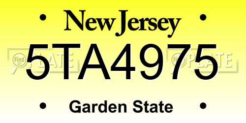 5TA4975 New Jersey License Plate