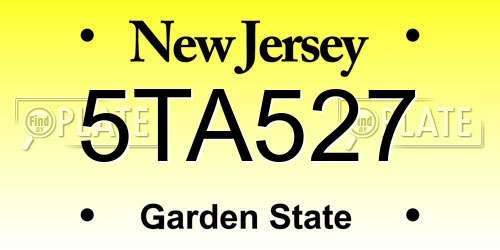 5TA527 New Jersey License Plate